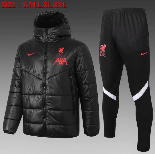 Liverpool Black Red Cotton Warn Coat Kits 2020/21